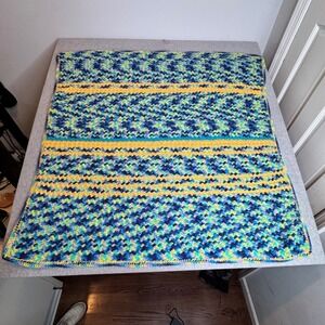 Handmade Crochet Blanket Vintage Cottagecore Pastel Nostalgic 60X57 Throw Afghan